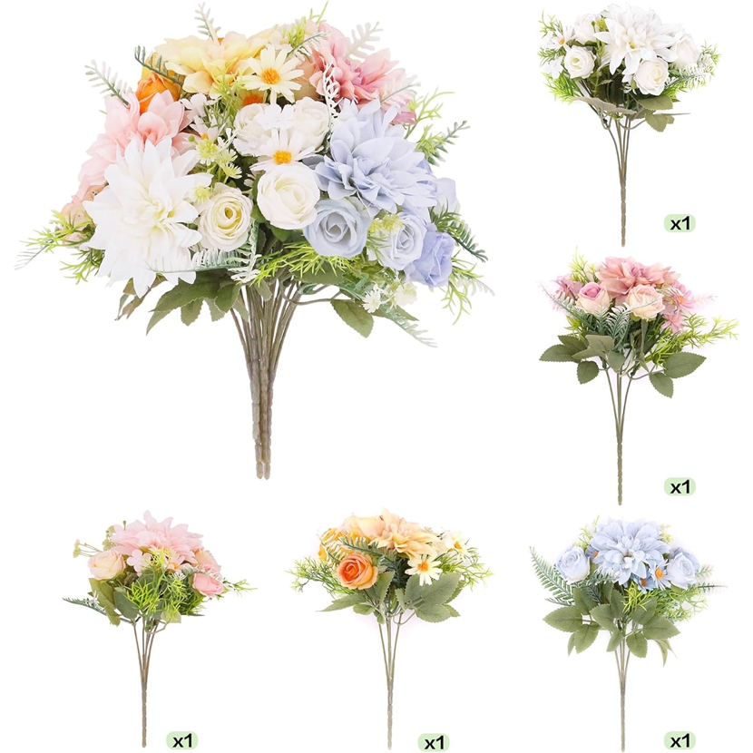 2/5PCS Artificial Rose Flowers - Baby Breath Dried 评论和价格
